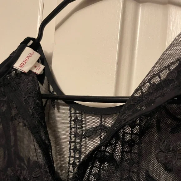 Merona Black Lace Blouse-NWOT - Picture 2 of 5